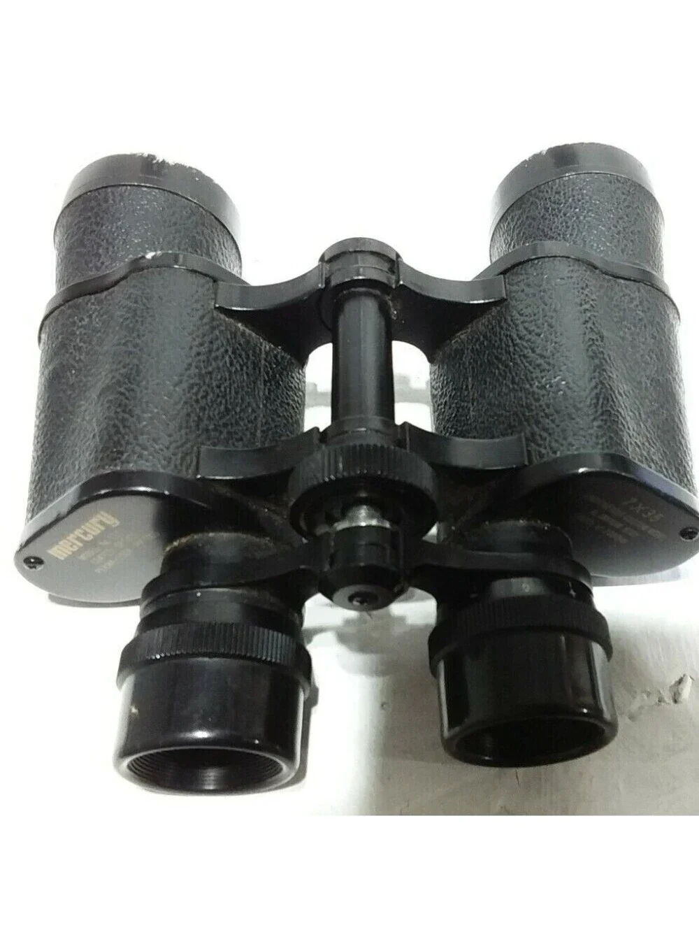 Mercury 7x35 Model 1111 Binoculars Wide Angle Coated Optics Black Used